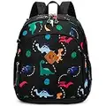 JinBeryl Little Kids Backpack, Toddler Boys School Bag, Fits 2 3 4 Years Old (Dinosaur Black)