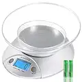 Etekcity Food Kitchen Scale With Bowl, Digital Ounces and Grams for Cooking, Baking, Meal Prep, Dieting, and Weight Loss, 11lb/5kg, Backlit Display