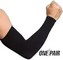 Ksnnrsng Ärmlinge Arm Ärmel Rutschfest Armwärmer Sleeves UV Sonnenschutz Armstulpen für Damen Herren Radsport Wandern Laufen Golf Basketball Fahren im Freien Sport (Schwarz)