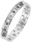 WELMAG Magnetic Bracelet for Men's with Germanium, Stylish Titanium Magnetic Therapy Bracelet with Sizing Tool & Adjustable Length​