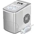 AGLUCKY Countertop Ice Maker Machine, Portable Ice Makers Countertop, Make 26 lbs ice in 24 hrs,Ice Cube Ready in 6-8 Mins with Ice Scoop and Basket