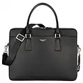 David Jones - Sac à Main Business Porte-Document Cuir PU Rigide Homme - Cartable Travail Sacoche Ordinateur Portable Multi Poche - Mallette Serviette Affaires Professionnel Epaule Bandoulière - Noir