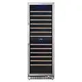 EdgeStar CWR1552DZ 24 Inch Wide 141 Bottle Capacity Free Standing Dual Zone Wine Cooler with Interior Lighting