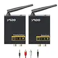 YMOO 2,4 GHz Emetteur Récepteur Audio sans Fil, Adaptateur à Faible Latence de Moins de 20 ms,Distance de Transmission de 320 Pieds, RCA Sortie/Entrée pour Système Hi-FI Domestique/TV/Haut-Parleurs