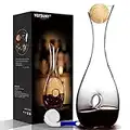 Wine Decanter by YOXSUNY with Cork Stopper and Brush Hand Blown Lead-Free Crystal Glass Snail Shape Wine Carafe, Decanter for Wine Great Gift for Wine Lovers