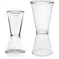 2 Pièces Doseur Cocktail, Tasse à Mesurer de Bar, Tasses à Mesurer Cocktails, Cocktail Jigger Double Doseur, Ensemble Tasses à Mesurer à Double Alcool Transparent d'Once, pour Bar, Fête, Shaker à Vin