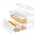 ZENFUN Lot de 6 boîtes de rangement pour pâtes avec couvercle, hermétiques pour spaghetti, boîtes de rangement rectangulaires pour baguettes, boîtes de rangement scellées pour réfrigérateur,