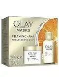 Olay Kit de masque facial à la vitamine C, kit exfoliant avec masque, silicone, exfoliant Aha peel, 1,2 ml