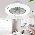 PADMA Modern LED Ceiling Fan with Lighting, Ceiling Fan Lights with Remote Control, Fan Invisible with Lighting, 3 Color Changeable, Dimmable Fan Light for Living Room, Bedroom, Kid's Room, White