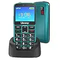 uleway Big Button Mobile Phone for Elderly Easy to Use Basic Dual Sim Free Unlocked Senior Cell Phone with SOS Emergency Button, Charging Dock, Hearing Aid Compatible (HAC)