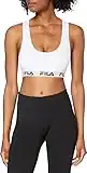 FILA Reggiseno Donna Cotone, Reggiseno Sportivo, Senza Ferretto, Bianco, Taglie M