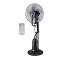 Ufesa Mist Fun Nevada Ventilateur Brumisateur Pulvérisateur Anti-Moustique Silencieux, Télécommande, 3 Modes, Minuterie, 3 Vitesses, 40cm de Diamètre, 5 pales, Hauteur Réglable