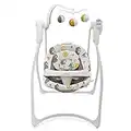 Graco Lovin' Hug Baby Swing, 6-Speed Plug and Battery Powered Portable Chair with Soothing Music, Bear Tales