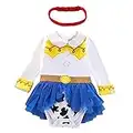 MYRISAM Costume de Carnaval pour Filles de Bébé Blanche-Neige Sirène Belle Sofia Anniversaire de Princesse Tutu Robe Romper Bodysuit w/Bandeau Tenue de Noël Halloween 12-18 mois