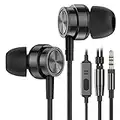 Kopfhörer mit Kabel, In Ear mit Mikrofon, Geräuschunterdrückung Stereo und HiFi-Klang, 3.5mm Ohrhörer Kompatibel für Samsung Galaxy, iPhone, Smartphone, MP3 Players usw