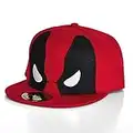 Deadpool Masque Homme Casquette Rouge, 100% Polyacrylique,