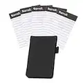 Samsill Mini Pocket Notepad Holder and Memo Pad 5 Pack Bundle, Durable Cover, Includes Five 2 7/16 x 4 1/4" Sized Writing Pads with 40 Lined Sheets, Refillable, Black