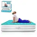 HOUSEDAY Twin Air Mattress with Built- Raised Electric Airbed with Built in Pump Fast Inflation Carry Bag Highest End Blow Up Bed, Inflatable Air Mattresses for Home Travel Twin Matress 74"x39"x18"