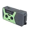 Yctze Radio meteorológica Radio Solar de Emergencia con manivela, Radio Exterior, Linterna LED, 4 vías de alimentación, Radio Am/FM NOAA, Radio portátil de Alerta meteorológica, IPX3 a Prueba de Agua