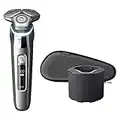 Philips Norelco 9500 Rechargeable Wet & Dry Electric Shaver with Quick Clean, Travel Case, Pop up Trimmer, S9985/84, Black