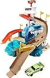 Hot Wheels- Playset lo Squalo sta Attaccando, Pista con Macchinina Cambia Colore, Giocattolo per Bambini 4+Anni, BGK04, Esclusivo Amazon