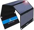 BigBlue 28W Tragbar Solar Ladegerät 2-Port USB(5V/4A insgesamt), IPX4, Solarpanel mit Digital Amperemeter und Reißverschluss zum Schutz - für Wiederaufladen USB-Geräte -iPhone Android GoPro usw