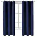 BGment Blackout Curtains for Bedroom - Grommet Thermal Insulated Room Darkening Curtains for Living Room, Set of 2 Panels (42 x 63 Inch, Navy Blue)