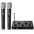 Portable Karaoke Microphone Mixer System Set, with Dual UHF Wireless Mic, HDMI-ARC/Optical/AUX & HDMI in/Out in Singing Receiver for Smart TV, PC, KTV, Home Theater, Amplifier, Speaker