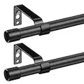 Black Curtain Rods for Windows 48 to 84” - 5/8 Inch Blackout Curtain Rod 2 Pack - Heavy Duty Farmhouse Drapery Rods with Brackets - Rustic Matte