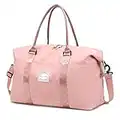 VMIKIV Bolsa de Viaje Deporte, Impermeable, Bolsa Grande Gimnasio para Mujer Bolsa de Fin de con Bolsillo húmedo y para el Hombro, Rosa