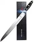 TUO Rebanar Cuchillo de Trinchar 30cm Cuchillo Rebanador Carne Cuchillo de Cocina Alemán de Acero Inoxidable con Caja de Regalo-Black Hawk Series