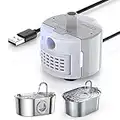 SOOFPET Pompa Fontanella per Gatti, Pompa per Fontana per Gatti in Acciaio Inossidabile da 3,2 Litri, Connessione Porta USB, Ultra-silenziosa, Lunga Durata, IP68 Impermeabile