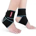 WASPO Ankle Support Brace 2 PACK, Adjustable Ankle Brace Wrap Strap for Sports Protect, Plantar Fasciitis Achilles tendonitis Ligament damage Injury Recovery, One Size for Men Women