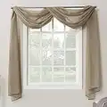 No. 918 Emily Sheer Voile Rod Pocket Curtain Panel, 216" Valance, Taupe