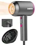 ANIEKIN Hair Dryer with Diffuser, 1875W Ionic Blow Dryer, Professional Portable Hair Dryers & Accessories for Women Curly Hair, Grey