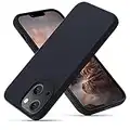 OIIAEE Silicone Case Designed for iPhone 13 Case, Ultra Slim Shockproof Protective Liquid Silicone Phone Case with Soft Anti-Scratch Microfiber Lining, 6.1 inch, Black