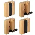 JSVER Ganci da parete pieghevoli 4PCS Ganci appendiabiti da parete in legno, gancio per organizer singolo, ganci appendiabiti da parete per appendere vestiti, cappelli, borse, asciugamani, chiavi