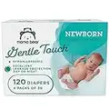 Amazon Brand - Mama Bear Gentle Touch Diapers, Hypoallergenic, Newborn, 120 Count (4 Packs of 30), White