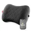 HIKENTURE Coussin Gonflable de Camping/Voyage avec taie d'oreiller Amovible, Coussin Ergonomique, Coussin de Nuque Confortable pour Voyage/extérieur, Coussin Gonflable pour Voyage et Voyage-Noir