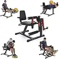 Merax Adjustable Leg Extension Machine, Leg Curl Machine with Rotary Leg Extension, 650lbs Total Home Gym Leg Press Workout Equipment (MS-0290)