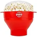 The Original Popco Silicone Microwave Popcorn Popper with Handles - Microwave Popcorn Bowl - Popcorn Maker - Collapsible Popcorn Bowl - BPA Free and Dishwasher Safe - 15 Colors Available (Red)