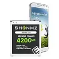 SHENMZ Galaxy S4 Battery,Upgraded 4200mAh Li-ion Replacement Battery for Samsung Galaxy S4 EB-B600BE,AT&T I337,Verizon I545,Sprint L720,T-Mobile M919,R970,I9500,I9505,LTE I9506