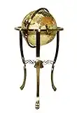 Unique Art 36-Inch by 13-Inch Floor Standing Pearl Ocean Gemstone World Globe with Silver Tripod