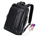 BOPAI Mochila Expandible Inteligente y Antirrobo para Computadora portátil Carga USB Ejecutivo Impermeable Mochila Multifuncional Oficina Universitaria Negocios Mochila Portatil 15.6 Pulgadas Negro