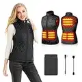 Kintiwe Gilet Riscaldato Donna con Batteria, Temperatura Regolabile Lavabile Gilet Riscaldante Giacca Riscaldabile Invernale per Caccia Moto Escursionismo e Campeggio