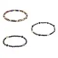 EXCEART 3 Pcs Cheville Magnétique Hématite Pierre Cheville Sain Bracelet Magnétique Bijoux Main Perles Bracelets de Cheville pour Hommes Femmes Amis