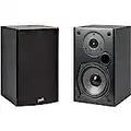 Polk Audio T15 100 Watt Home Theater Bookshelf Speakers – Hi-Res Audio with Deep Bass Response, Dolby and DTS Surround, Wall-Mountable, Pair, Black