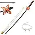 ZHAOYIN Shinobu Katana 41'' Demon Slayer Sword Wooden Samurai Toy Handmade Prop ABS+Bamboo Merch Anime Fan, With White Belt