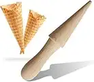 VICMAT Waffelhorn Holz Pflanzholz, Pizzelle Cone Roller EIS Waffeln Kegelroller Holzgebäck Waffelkuchen Backwerkzeug