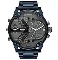 Diesel Watch for Men Mr. Daddy 2.0, Chronograph Movement, 57 mm Blue Stainless Steel Case with a Stainless Steel Strap, DZ7414